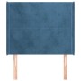 Cabecero con orejas de terciopelo azul oscuro 103x16x118/128 cm de vidaXL, Cabeceros y pies de cama - Ref: Foro24-3119346, Pr...
