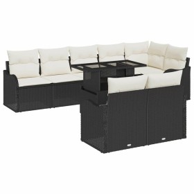 Conjunto de sofá de jardín 9 pcs Negro Rattan de Poliéster en Sofás de exterior | Comprar online en Foru.es