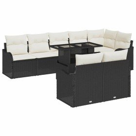 Conjunto de sofá de jardín 9 pcs Negro Rattan de Poliéster en Sofás de exterior | Comprar online en Foru.es