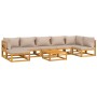 Set muebles de jardín 8 pzas madera maciza y cojines gris taupé de vidaXL, Conjuntos de jardín - Ref: Foro24-3155275, Precio:...