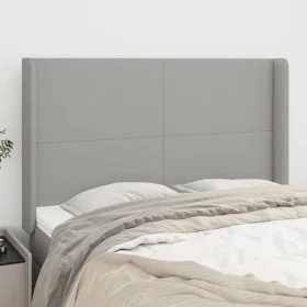 Headboard with light gray fabric ears 147x16x118/128 cm by vidaXL, Headboards and footboards - Ref: Foro24-3119298, Price: 12...