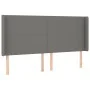 Headboard with dark gray fabric ears 203x16x118/128 cm by vidaXL, Headboards and footboards - Ref: Foro24-3119323, Price: 134...
