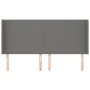 Headboard with dark gray fabric ears 203x16x118/128 cm by vidaXL, Headboards and footboards - Ref: Foro24-3119323, Price: 134...