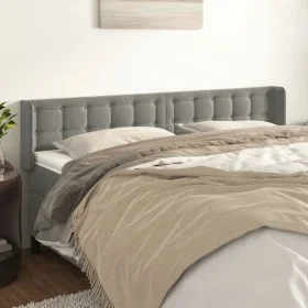 Light gray velvet headboard 203x16x78/88 cm by vidaXL, Headboards and footboards - Ref: Foro24-3119268, Price: 81,48 €, Disco...