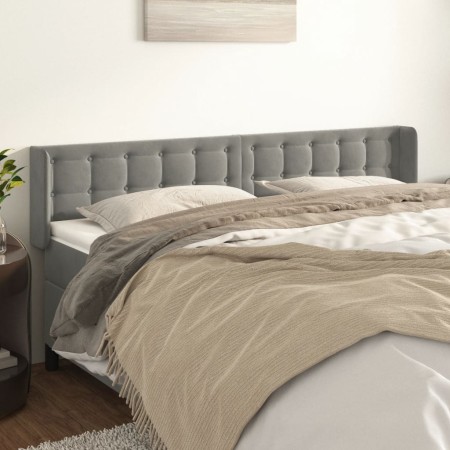 Cabecero de terciopelo gris claro 203x16x78/88 cm de vidaXL, Cabeceros y pies de cama - Ref: Foro24-3119268, Precio: 79,90 €,...