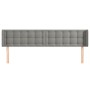 Cabecero de terciopelo gris claro 203x16x78/88 cm de vidaXL, Cabeceros y pies de cama - Ref: Foro24-3119268, Precio: 79,90 €,...