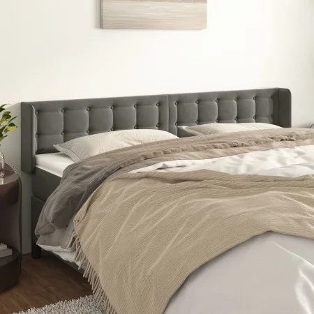 Kopfteil aus dunkelgrauem Samt, 163 x 16 x 78/88 cm von vidaXL, Kopf- und Fußteile - Ref: Foro24-3119257, Preis: 79,82 €, Rab...
