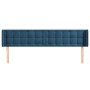 Cabecero de terciopelo azul oscuro 203x16x78/88 cm de vidaXL, Cabeceros y pies de cama - Ref: Foro24-3119272, Precio: 84,92 €...