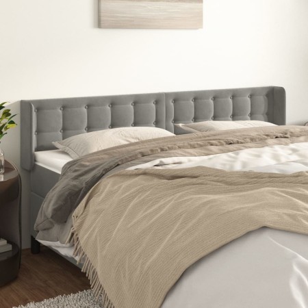 Cabecero de terciopelo gris claro 183x16x78/88 cm de vidaXL, Cabeceros y pies de cama - Ref: Foro24-3119262, Precio: 72,79 €,...