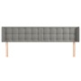 Cabecero de terciopelo gris claro 183x16x78/88 cm de vidaXL, Cabeceros y pies de cama - Ref: Foro24-3119262, Precio: 72,79 €,...