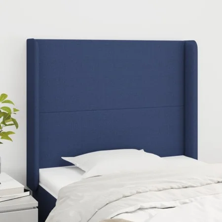 Cabecero con orejas de tela azul 93x16x118/128 cm de vidaXL, Cabeceros y pies de cama - Ref: Foro24-3119288, Precio: 66,05 €,...