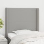 Cabecero con orejas de tela gris claro 93x16x118/128 cm de vidaXL, Cabeceros y pies de cama - Ref: Foro24-3119282, Precio: 70...