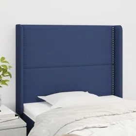 Kopfteil mit blauen Stoffohren 103x16x118/128 cm von vidaXL, Kopf- und Fußteile - Ref: Foro24-3119436, Preis: 61,02 €, Rabatt: %