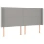 Cabecero con orejas de tela gris claro 203x16x118/128 cm de vidaXL, Cabeceros y pies de cama - Ref: Foro24-3119322, Precio: 1...