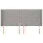 Cabecero con orejas de tela gris claro 203x16x118/128 cm de vidaXL, Cabeceros y pies de cama - Ref: Foro24-3119322, Precio: 1...