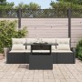 Conjunto de sofá de jardín 5 pcs Negro Rattan de Poliéster en Sofás de exterior | Comprar online en Foru.es