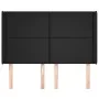 Cabecero con orejas de cuero sintético negro 147x16x118/128 cm de vidaXL, Cabeceros y pies de cama - Ref: Foro24-3119390, Pre...