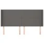 Cabecero con orejas cuero sintético gris 163x16x118/128cm de vidaXL, Cabeceros y pies de cama - Ref: Foro24-3119400, Precio: ...