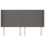 Cabecero con orejas cuero sintético gris 163x16x118/128cm de vidaXL, Cabeceros y pies de cama - Ref: Foro24-3119400, Precio: ...