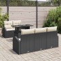 Conjunto de sofá de jardín 6 pcs Negro Rattan de Poliéster en Sofás de exterior | Comprar online en Foru.es