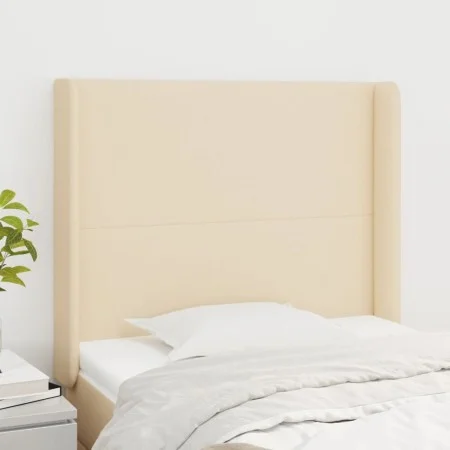 Cabecero con orejas de tela color crema 93x16x118/128 cm de vidaXL, Cabeceros y pies de cama - Ref: Foro24-3119287, Precio: 8...
