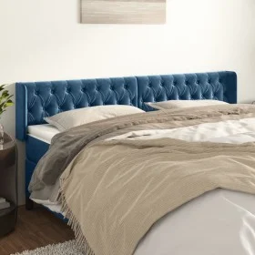 Dark blue velvet headboard 183x16x78/88 cm by vidaXL, Headboards and footboards - Ref: Foro24-3119168, Price: 97,10 €, Discou...