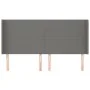 Cabecero con orejas de tela gris oscuro 183x16x118/128 cm de vidaXL, Cabeceros y pies de cama - Ref: Foro24-3119315, Precio: ...