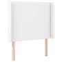 Cabecero con orejas de cuero sintético blanco 83x16x118/128 cm de vidaXL, Cabeceros y pies de cama - Ref: Foro24-3119373, Pre...