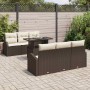 Conjunto de sofá de jardín 7 pcs Marrón Rattan de Poliéster en Sofás de exterior | Comprar online en Foru.es