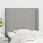 Headboard with light gray fabric ears 103x16x118/128 cm by vidaXL, Headboards and footboards - Ref: Foro24-3119430, Price: 61...