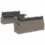 Conjunto de sofá de jardín 7 pcs Gris Rattan de Poliéster en Sofás de exterior | Comprar online en Foru.es