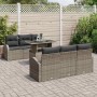 Conjunto de sofá de jardín 7 pcs Gris Rattan de Poliéster en Sofás de exterior | Comprar online en Foru.es