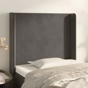 Headboard with dark gray velvet ears 93x16x118/128 cm by vidaXL, Headboards and footboards - Ref: Foro24-3119337, Price: 66,1...
