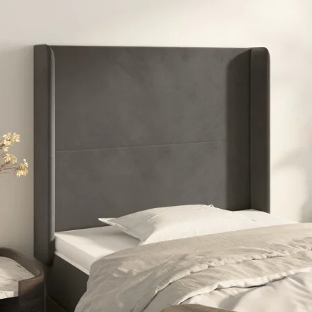 Headboard with dark gray velvet ears 93x16x118/128 cm by vidaXL, Headboards and footboards - Ref: Foro24-3119337, Price: 66,1...