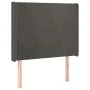 Headboard with dark gray velvet ears 93x16x118/128 cm by vidaXL, Headboards and footboards - Ref: Foro24-3119337, Price: 66,1...