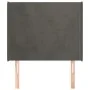 Headboard with dark gray velvet ears 93x16x118/128 cm by vidaXL, Headboards and footboards - Ref: Foro24-3119337, Price: 66,1...