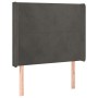 Cabecero con orejas de terciopelo gris oscuro 103x16x118/128 cm de vidaXL, Cabeceros y pies de cama - Ref: Foro24-3119343, Pr...