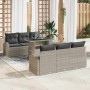 Conjunto de sofá de jardín 7 pcs Gris Claro Rattan de Poliéster en Sofás de exterior | Comprar online en Foru.es