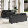 Conjunto de sofá de jardín 7 pcs Negro Rattan de Poliéster en Sofás de exterior | Comprar online en Foru.es