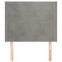 Cabecero con orejas de terciopelo gris claro 83x16x118/128 cm de vidaXL, Cabeceros y pies de cama - Ref: Foro24-3119330, Prec...