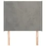 Cabecero con orejas de terciopelo gris claro 83x16x118/128 cm de vidaXL, Cabeceros y pies de cama - Ref: Foro24-3119330, Prec...