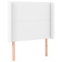 Cabecero con orejas de cuero sintético blanco 103x16x118/128 cm de vidaXL, Cabeceros y pies de cama - Ref: Foro24-3119385, Pr...