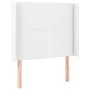 Headboard with white synthetic leather ears 103x16x118/128 cm by vidaXL, Headboards and footboards - Ref: Foro24-3119385, Pri...
