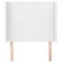 Headboard with white synthetic leather ears 103x16x118/128 cm by vidaXL, Headboards and footboards - Ref: Foro24-3119385, Pri...
