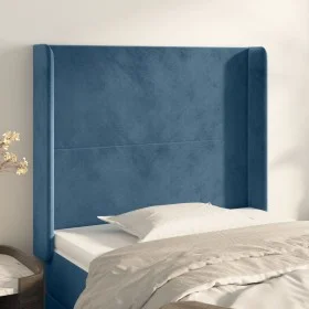 Cabecero con orejas de terciopelo azul oscuro 93x16x118/128 cm de vidaXL, Cabeceros y pies de cama - Ref: Foro24-3119340, Pre...