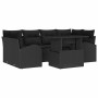 Conjunto de sofá de jardín 7 pcs Negro Rattan de Poliéster en Sofás de exterior | Comprar online en Foru.es