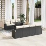 Conjunto de sofá de jardín 8 pcs Negro Rattan de Poliéster en Sofás de exterior | Comprar online en Foru.es