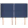 Cabecero con orejas de tela azul 147x16x118/128 cm de vidaXL, Cabeceros y pies de cama - Ref: Foro24-3119444, Precio: 97,18 €...