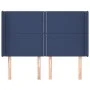 Cabecero con orejas de tela azul 147x16x118/128 cm de vidaXL, Cabeceros y pies de cama - Ref: Foro24-3119444, Precio: 96,15 €...