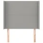 Headboard with light gray fabric ears 83x16x118/128 cm by vidaXL, Headboards and footboards - Ref: Foro24-3119274, Price: 63,...